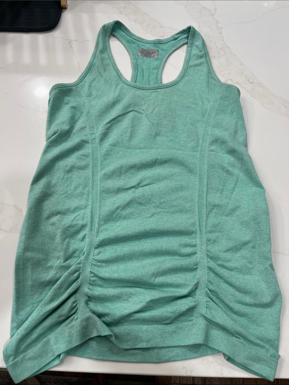 Athleta Mint Green Racerback Tank with Ruched Side Panels